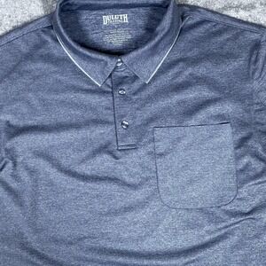Duluth Trading Performance Polo‎ Shirt Men's Large Gray Short Sleeve Stretch